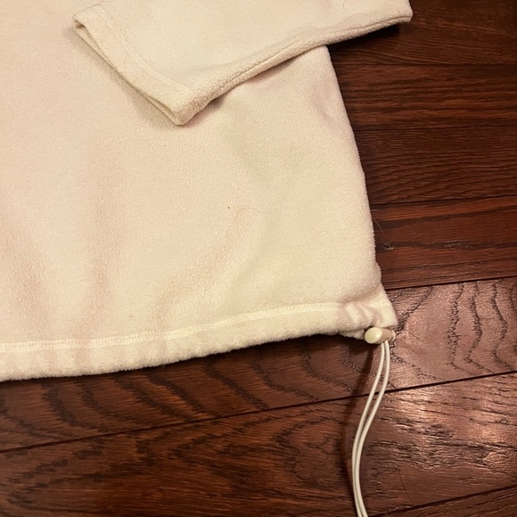 DKNY Cream Fleece Half-Zip Pullover Size Large - Picture 3 of 5